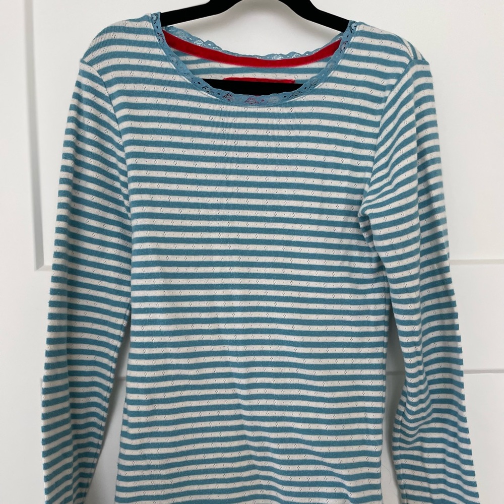 Mini Boden Blue Striped Long Sleeve Shirt - Picture 1 of 3